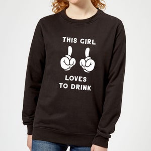This Girl Loves To Drink Women's Sweatshirt - Black