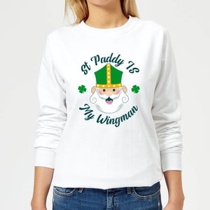 St Paddy Is My Wingman Women's Sweatshirt - White