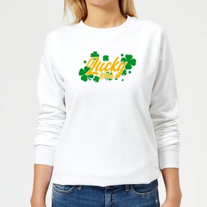 Lucky Bitch Women's Sweatshirt - White