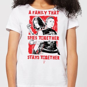 T-Shirt Black Widow Family That Spies Together - Bianco - Donna