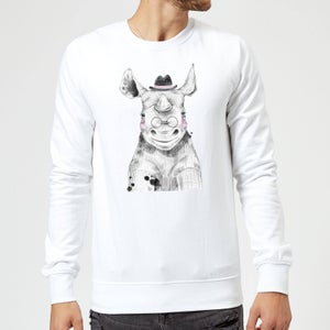 Literate Rhino Sweatshirt - White