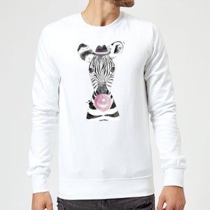 Bubblegum Zebra Sweatshirt - White
