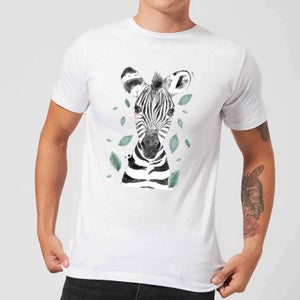 Zebra And Leaves Men's T-Shirt - White