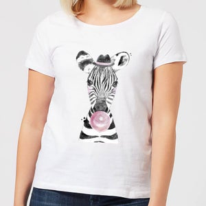 Bubblegum Zebra Women's T-Shirt - White