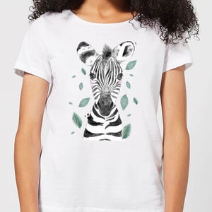 Zebra And Leaves Women's T-Shirt - White