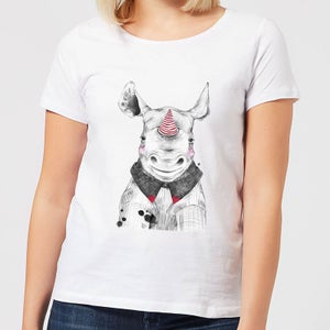 Clown Rhino Women's T-Shirt - White