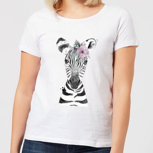 Floral Zebra Women's T-Shirt - White