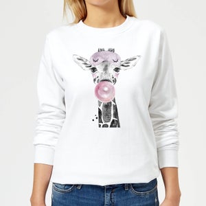 Bubblegum Giraffe Women's Sweatshirt - White