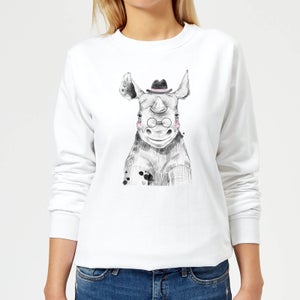 Literate Rhino Women's Sweatshirt - White