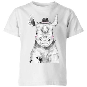 Literate Rhino Kids' T-Shirt - White