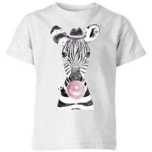Bubblegum Zebra Kids' T-Shirt - White