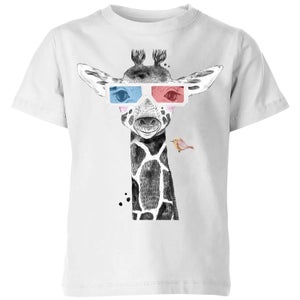 3D Giraffe Kids' T-Shirt - White