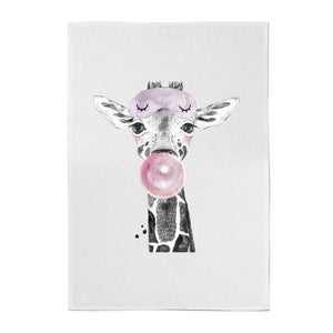 Bubblegum Giraffe Cotton Tea Towel