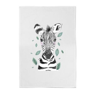 Zebra And Leaves Cotton Tea Towel