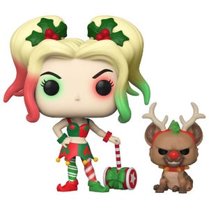 DC Comics Holiday Harley Quinn avec assistant Pop ! Figurine en Vinyle