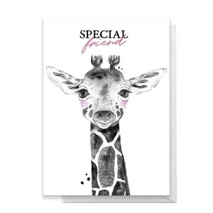 Special Friend Giraffe Greetings Card