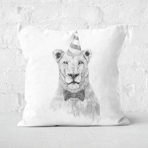 Get The Party Started Black & White Cushion Square Cushion