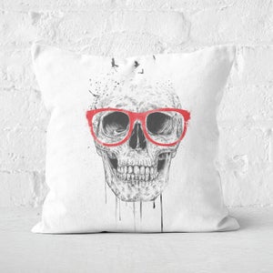 Skull With Red Glasses Cushion Square Cushion