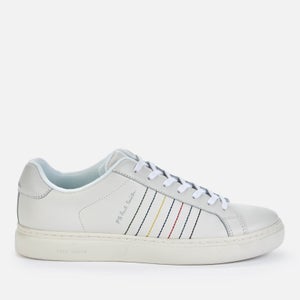 PS Paul Smith Men's Rex Embroidered Stripe Leather Trainers - White