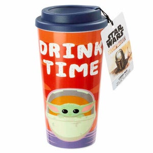 Star Wars Mandalorian: The Child: Plastic Lidded Mug: Drink Time