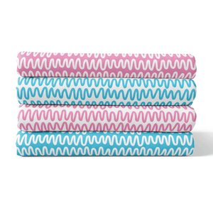 Wiggly Lines 4 Pack Fabric Squares Bundle