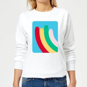 Pusheen Half Rainbow Women's Sweatshirt - White