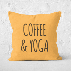 Coffee And Yoga Square Cushion