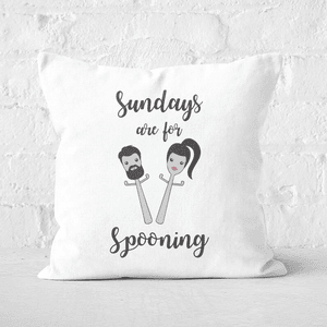 Sundays Are For Spooning Square Cushion