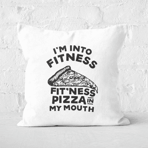 Fitness Pizza Square Cushion