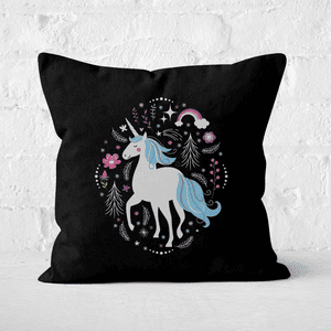 Blue Unicorn Square Cushion