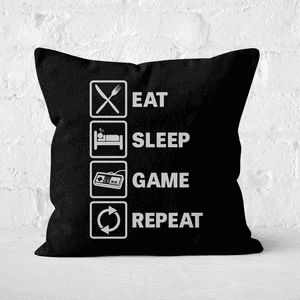 Eat Sleep Game Repeat Square Cushion