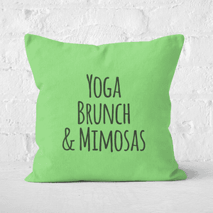 Yoga Brunch And Mimosas Square Cushion