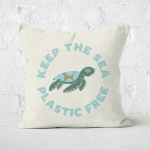 Earth Friendly Keep The Sea Plastic Free Square Cushion