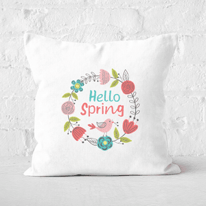 Pressed Flowers Hello Spring Floral Reef Square Cushion