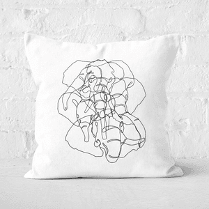 Pressed Flowers Elephant Scribbles Square Cushion