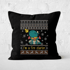 Cute Dragon Christmas Jumper Square Cushion
