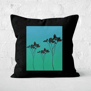 Pressed Flowers Ombre Sunrise Flowers Square Cushion