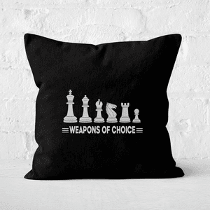 Weapons Of Choice Monochrome Square Cushion