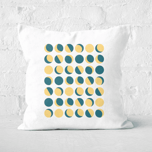 Pressed Flowers Moon Phase Pattern Square Cushion
