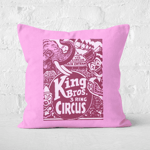 Pressed Flowers King Bros Three Ring Circus Square Cushion