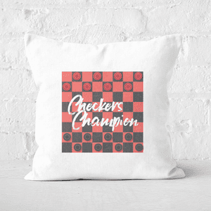 Checkers Board With Text Square Cushion