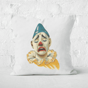 Pressed Flowers Crying Clown Square Cushion