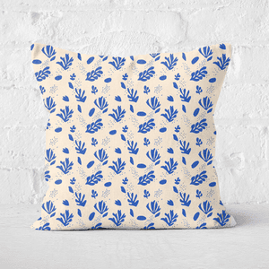 Pressed Flowers Nude Tone Leaves Square Cushion