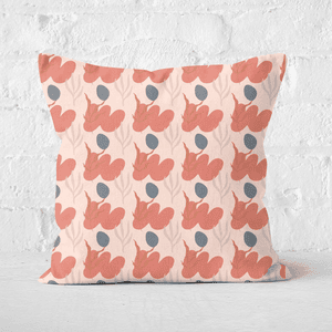 Pressed Flowers Small Abstract Leaves Square Cushion