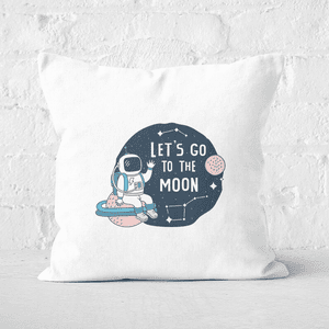 Let's Go To The Moon Square Cushion