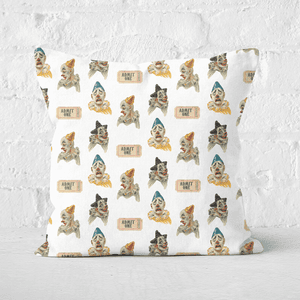 Pressed Flowers Circus Clown Pattern Square Cushion