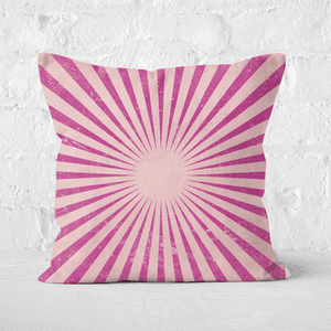 Pressed Flowers Circus Beams Pink Square Cushion