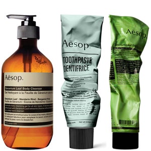 Aesop Body Scrub, Body Cleanser and Toothpaste Bundle (Worth £70.00)