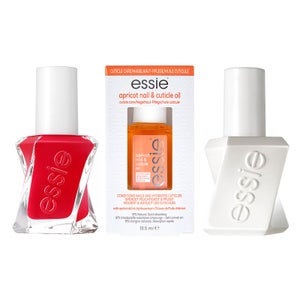 essie Gel Red Nail Polish and Apricot Cuticle Oil Care Bundle