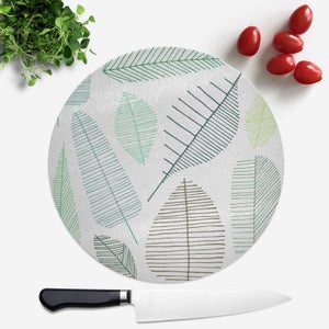 Mixed Leaves Round Chopping Board